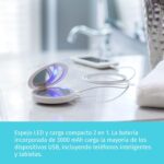 2 en 1 Power Bank y Espejo Compacto LED Recargable Homedics - Image 5